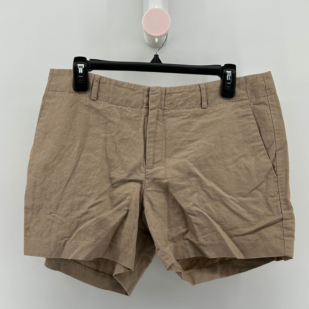 Banana Republic Linen Cotton 8 Chino Shorts New Khaki Tan Minimal Preppy Safari
